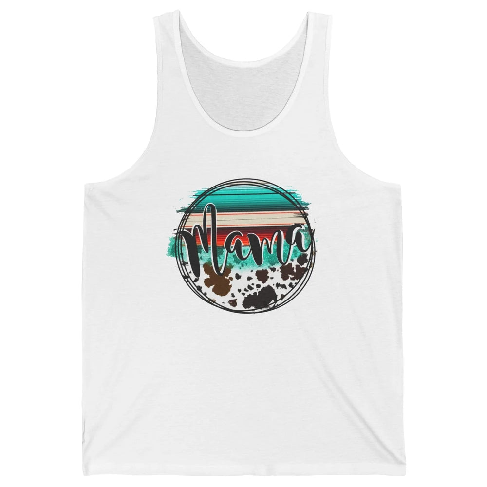 Western Country Boho Mama Cowhide Turquoise Western Mama Unisex Jersey Tank