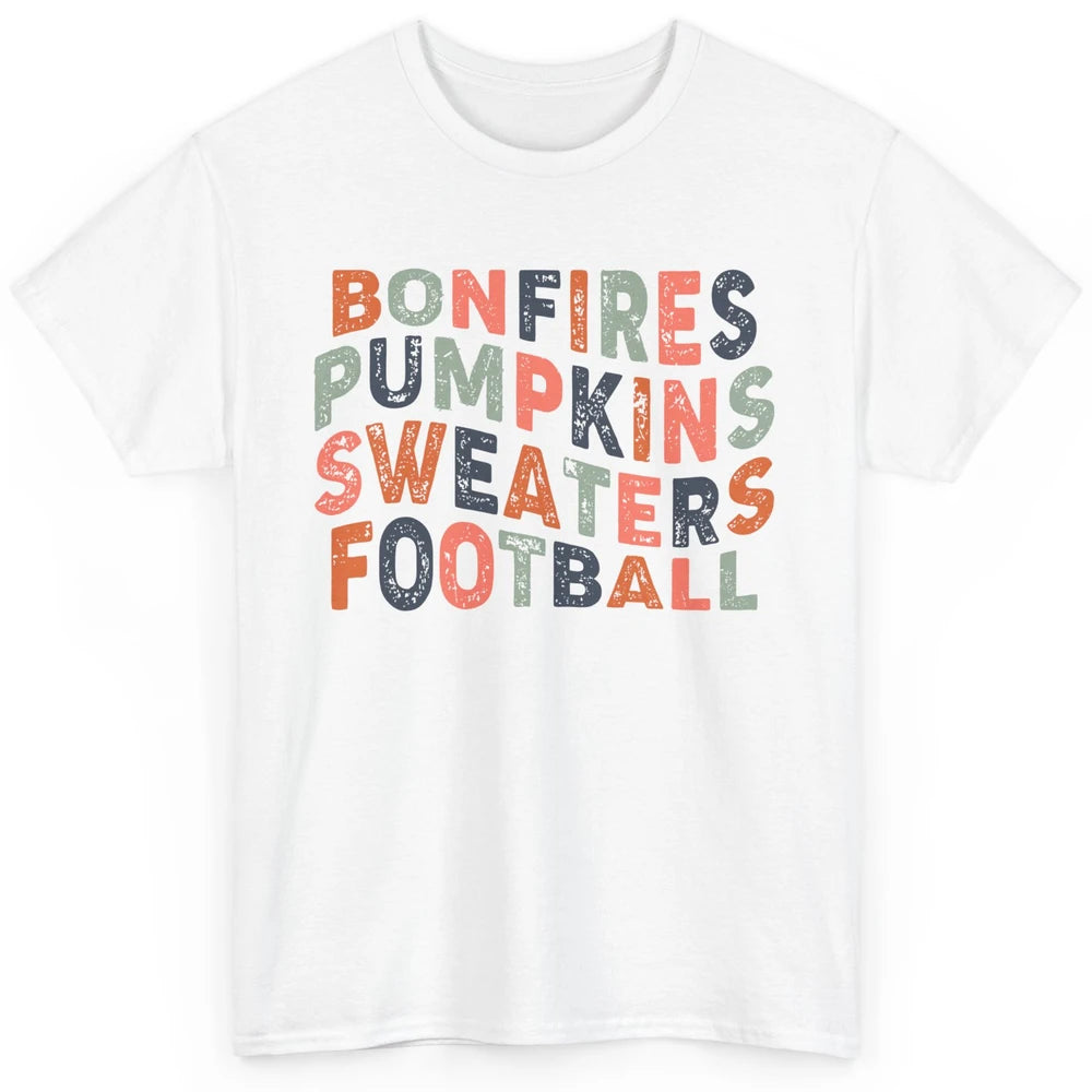 Retro Fall Bonfires Pumpkins Swaeaters Football Thanksgiving Classic Unisex T-Shirt