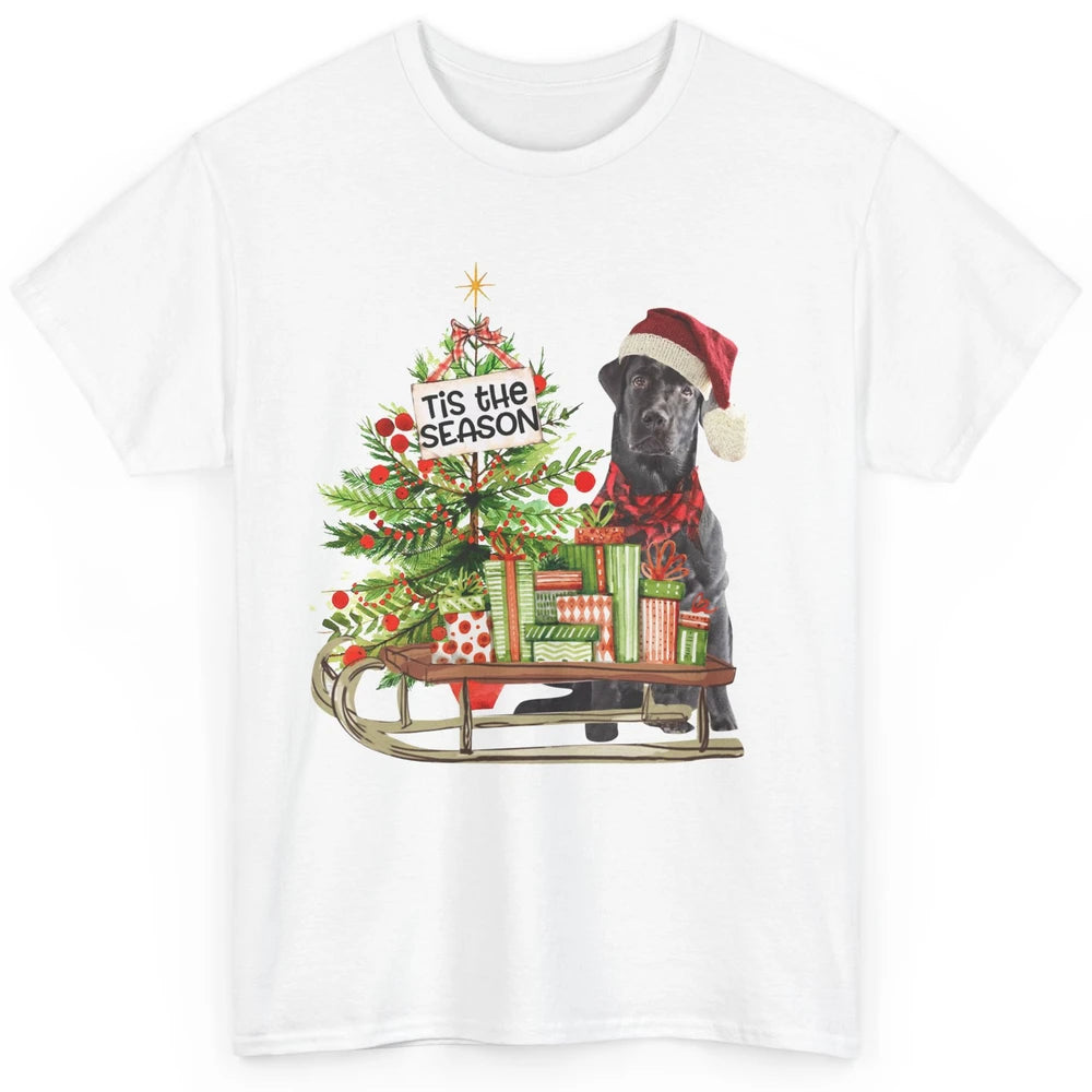 Black Labrador Christmas Tree Tis The Season Black Lab Mom Classic Unisex T-Shirt