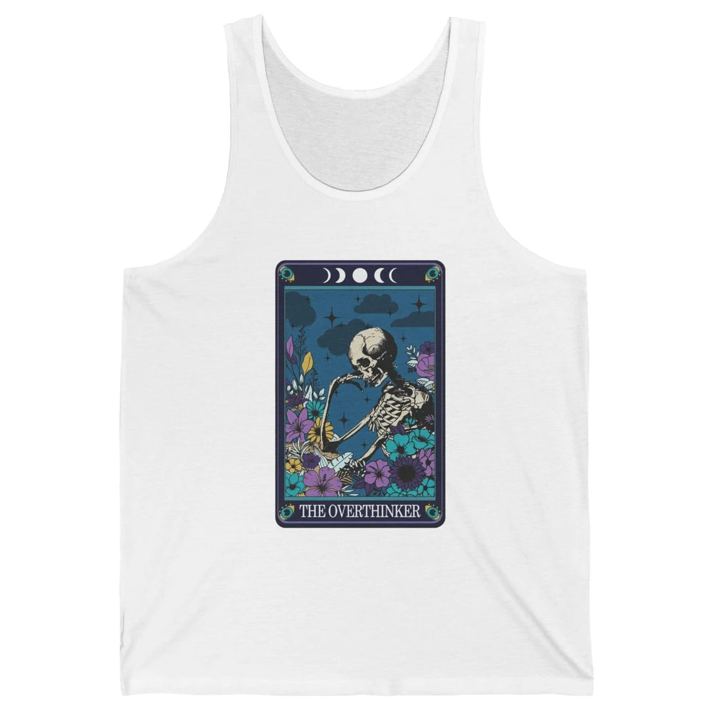 Floral Skeleton The Overthinker Tarot Card Halloween Costume Unisex Jersey Tank