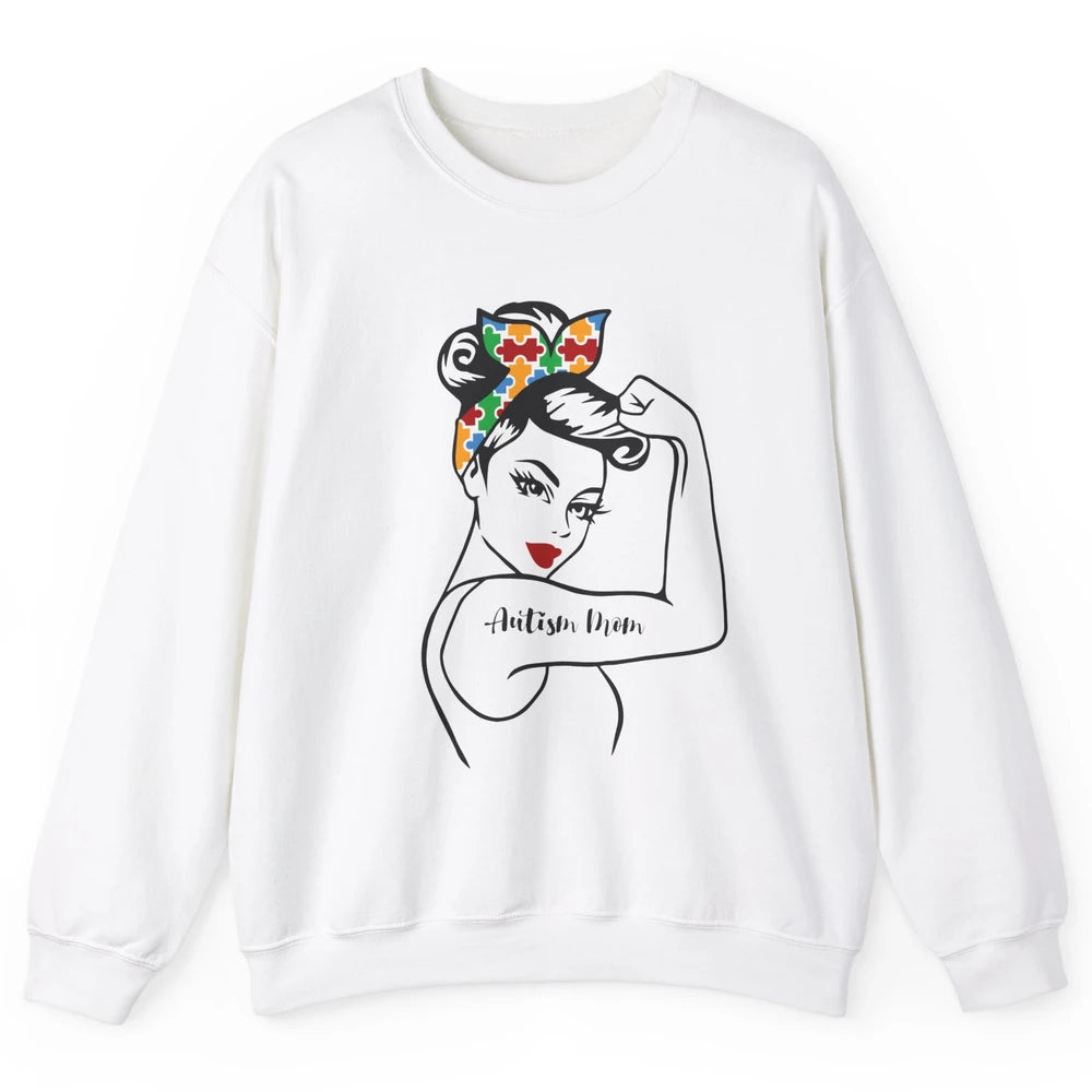 Autism Awareness Autism Mom Strong Puzzle Headband Gift Unisex Crewneck Sweatshirt