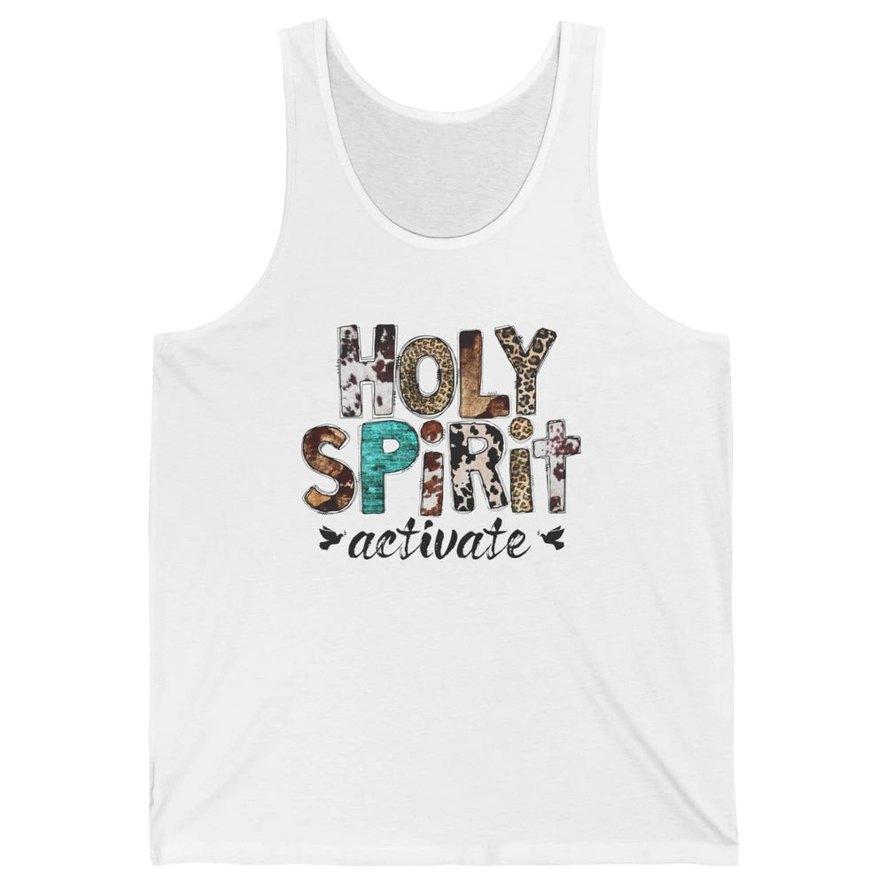 Retro Leopard Holy Spirit Activate Cowboy Rodeo Western Girl Unisex Jersey Tank