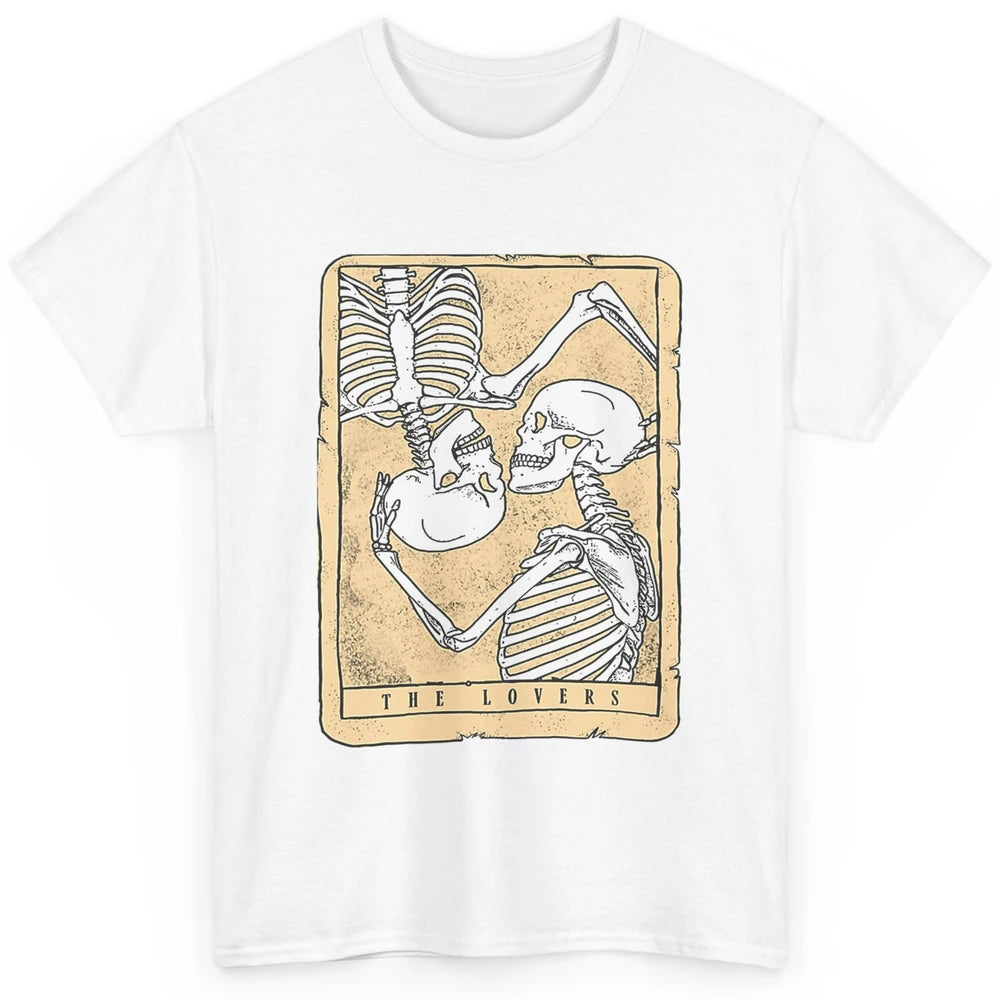 Tarot Card The Lovers Skeleton Couple Funny Skull Vintage Astrology Gothic Happy Valentine's Day Classic Unisex T-Shirt