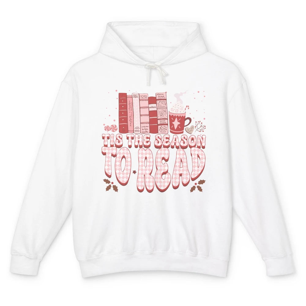 Tis The Season To Read Retro Christmas Book Reader Book Nerd Unisex Lightweight Hoodie