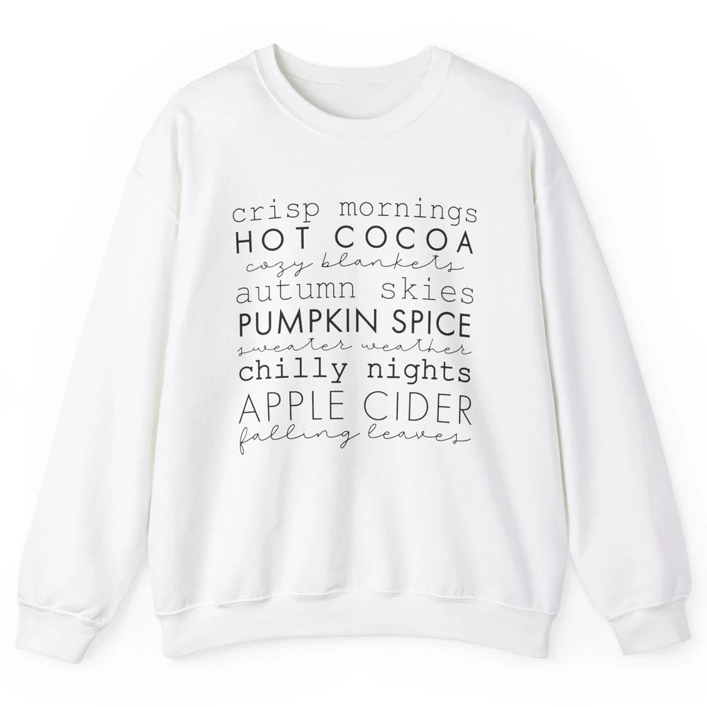 Fall Gift Sweater Weather Apple Cider Falling Leaves Autumn Unisex Crewneck Sweatshirt