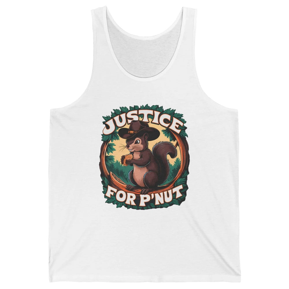 Justice For P'Nut Cute Peanut Squirrel Cowboy Funny Rodeo Howdy Western Country Unisex Jersey Tank