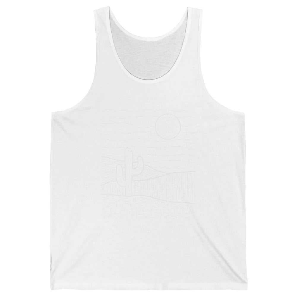 Abstract Desert Cactus Sunset Western Country Minimalist Unisex Jersey Tank