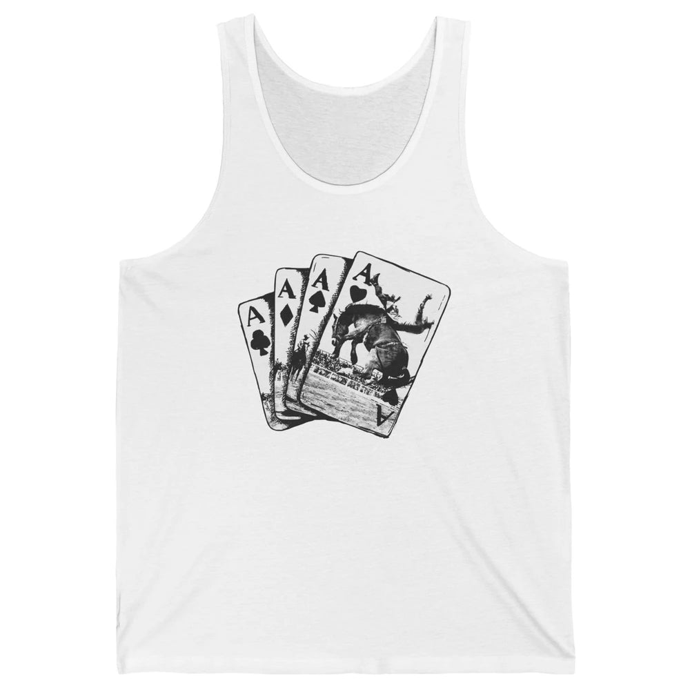 Punchy Cowboy Horsing Playing Cards Western Cowboy Rodeo Unisex Jersey Tank