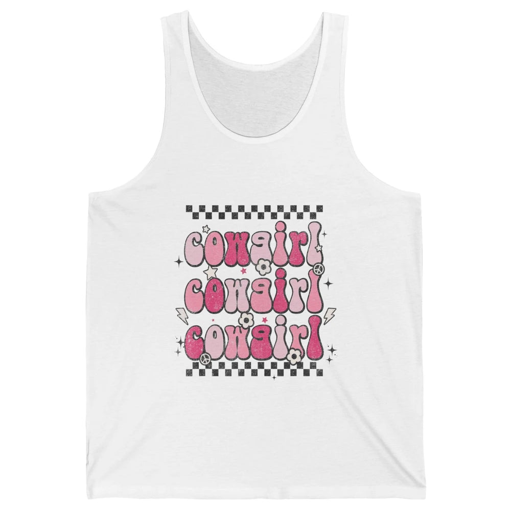Retro Cowgirl Boho Rodeo Howdy Cowboy Texas Western Country Unisex Jersey Tank
