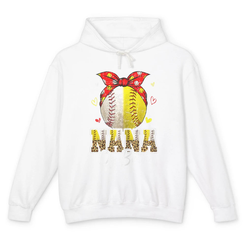 Women Baseball Softball Nana Of Both Mothers Day Sports Game Unisex Lightweight Hoodie