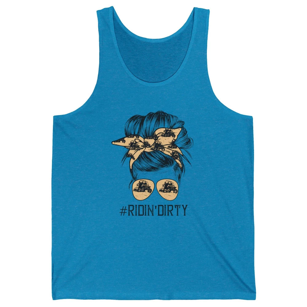 Messy Bun Sunglasses UTV Bandana SXS Life Mud Riding Girl Unisex Jersey Tank