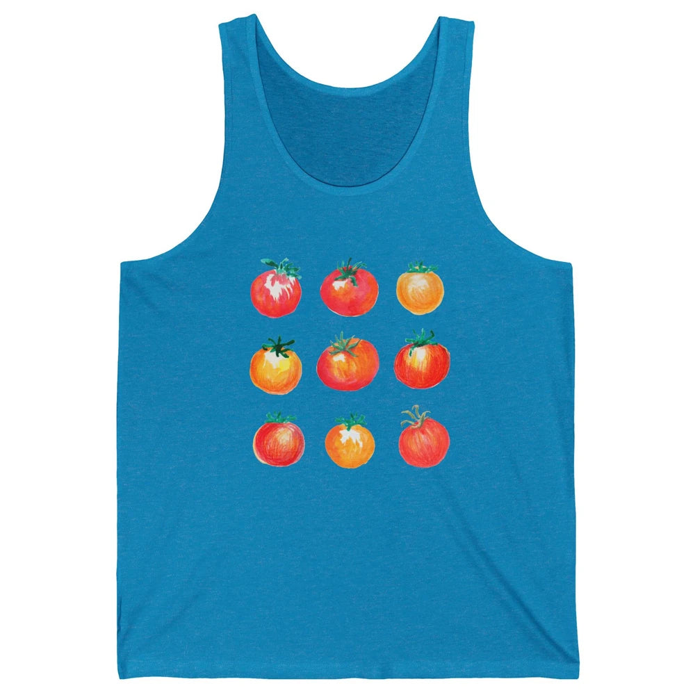 Funny Tomato Pun Hand Draw Tomatoes Watercolor Summer Foodie Unisex Jersey Tank