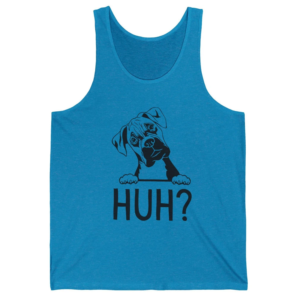 Funny Boxer Dog Black White Huh? Dog Boxer Lovers Gift Unisex Jersey Tank