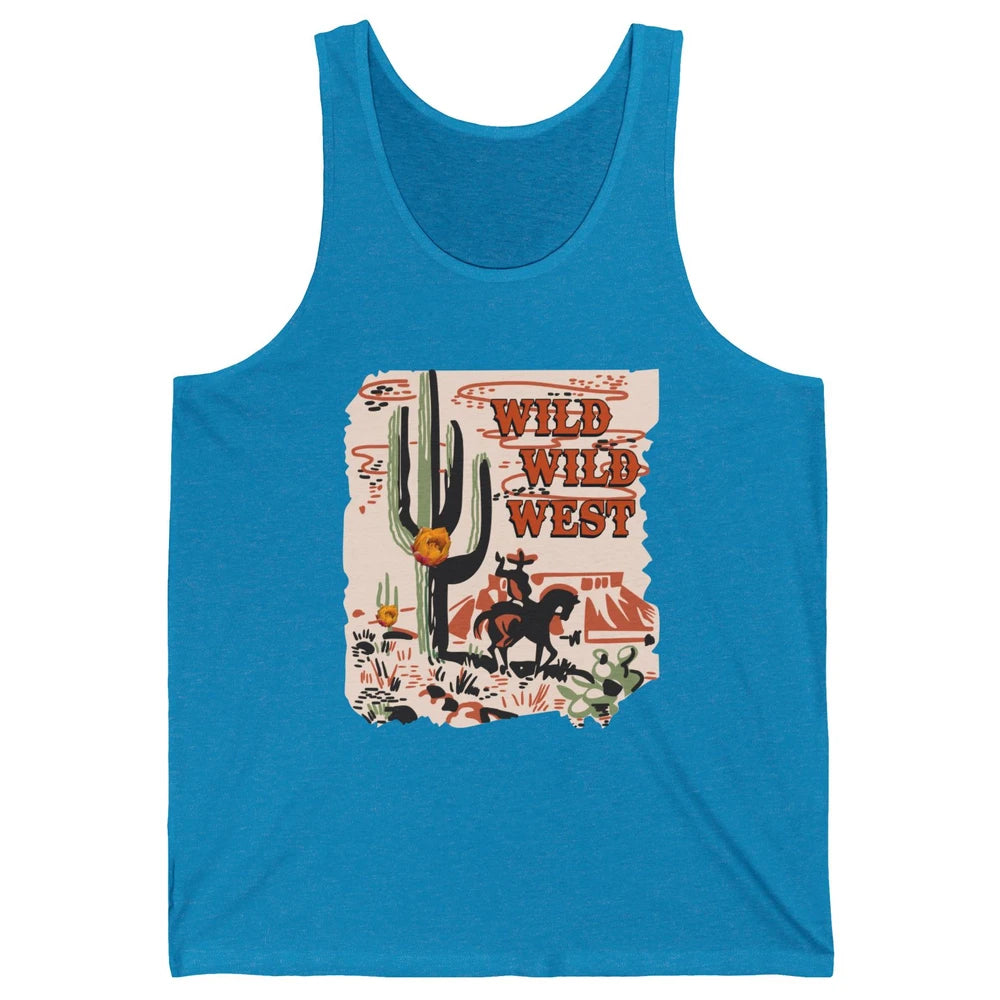 Retro Cowboy Wild Wild West Desert Cactus Western Cowgirl Unisex Jersey Tank