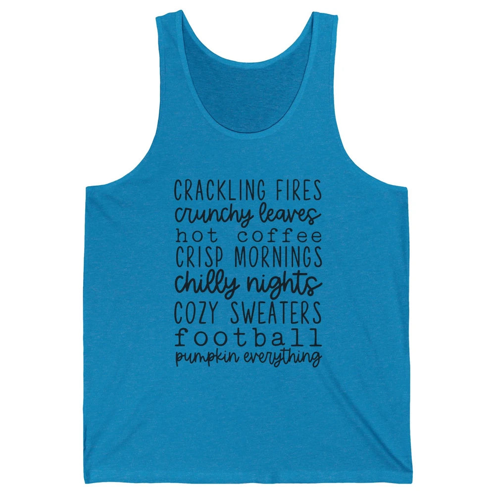 Fall Favorite Crackling Fire Pumpkin Everything Thanksgiving Unisex Jersey Tank