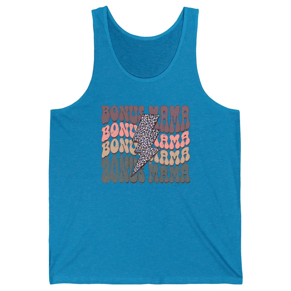 Retro Bonus Mama Leopard Lightning Bolt Western Stepmother Unisex Jersey Tank