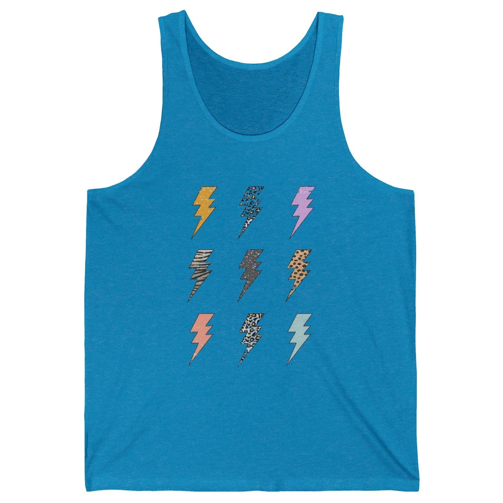 Preppy Lightning Bolt Colorful Leopard Cheetah Western Retro Unisex Jersey Tank