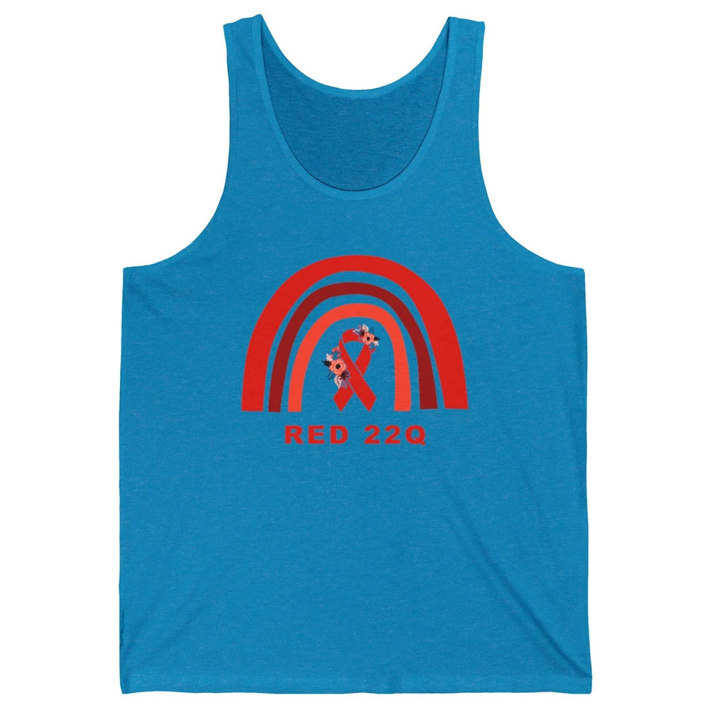 22Q Deletion/DiGeorge Syndrome Awareness Floral Red Rainbow Unisex Jersey Tank