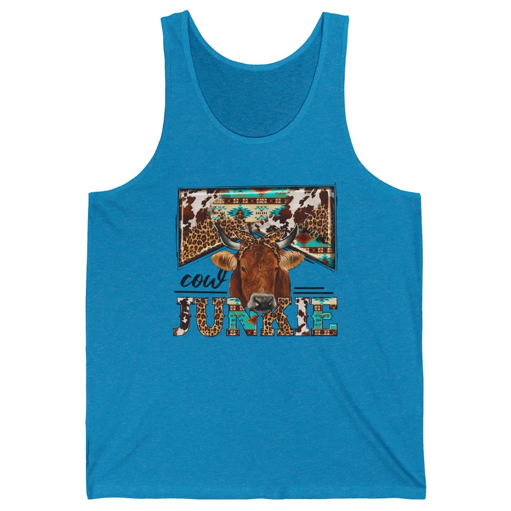 Retro Leopard Bandana Cow Junkie Western Country Farm Animal Unisex Jersey Tank