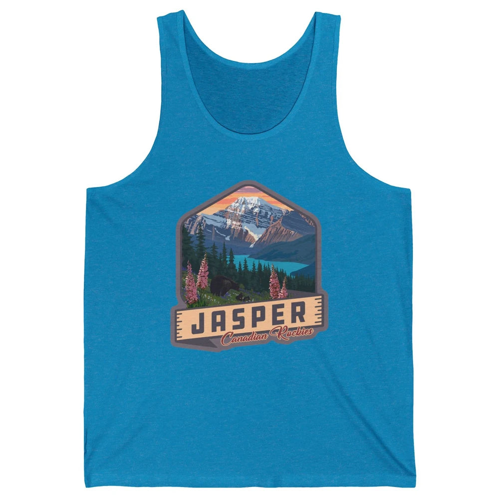 Jasper National Park Canadian Rockies US Parks Camping Unisex Jersey Tank