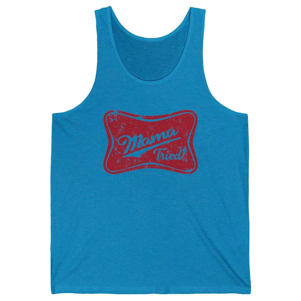 Retro Mama Tried Beer Mama Western Country Mom Drinking Gift Unisex Jersey Tank