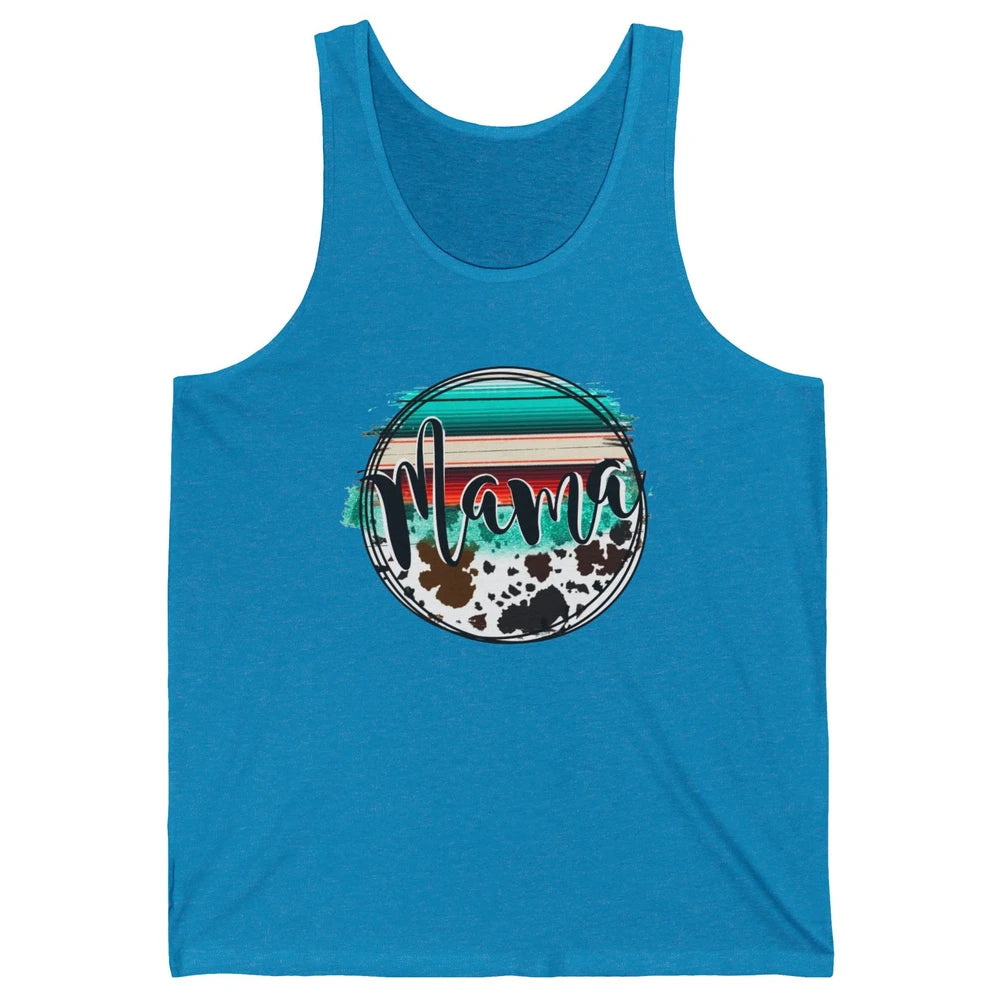 Western Country Boho Mama Cowhide Turquoise Western Mama Unisex Jersey Tank