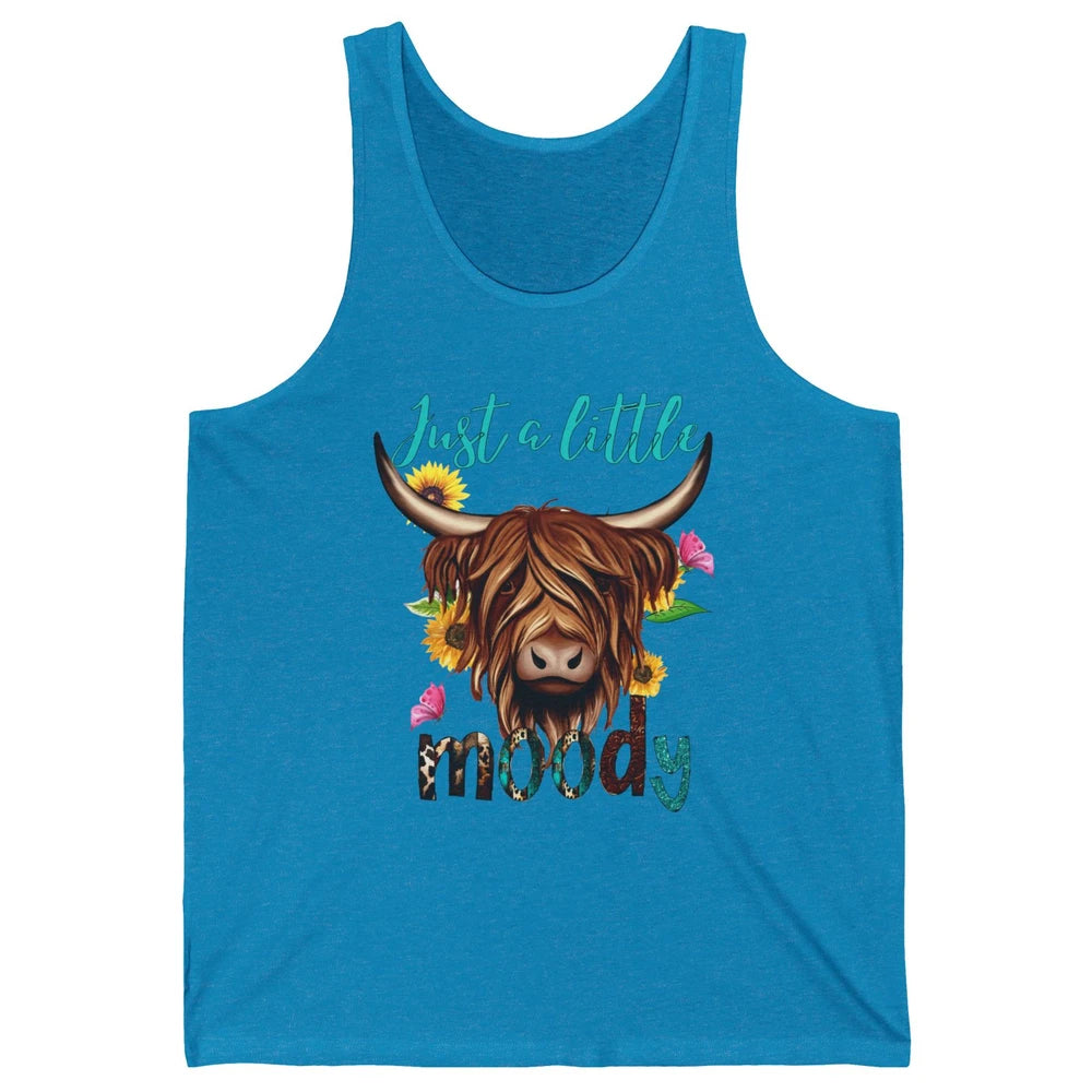Funny Heifer Cow Just A Little Moody Leopard Western Country Unisex Jersey Tank