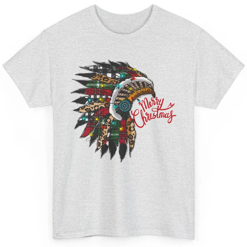 Christmas Headdress Indian Hat Leopard Western Christmas Classic Unisex T-Shirt