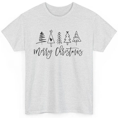 Merry Christmas Tree Heart Doodle Drawing Christmas Costume Classic Unisex T-Shirt