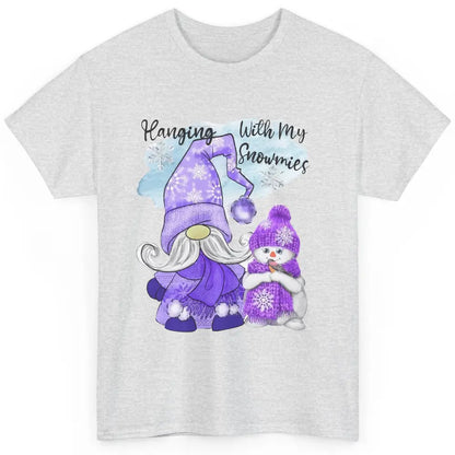 Retro Christmas Snowman And Gnome Hanging With My Snowmies Classic Unisex T-Shirt