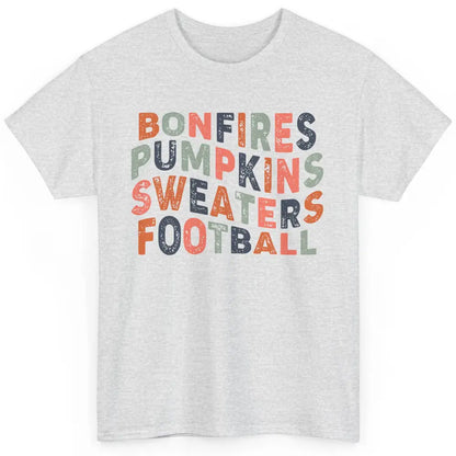 Retro Fall Bonfires Pumpkins Swaeaters Football Thanksgiving Classic Unisex T-Shirt