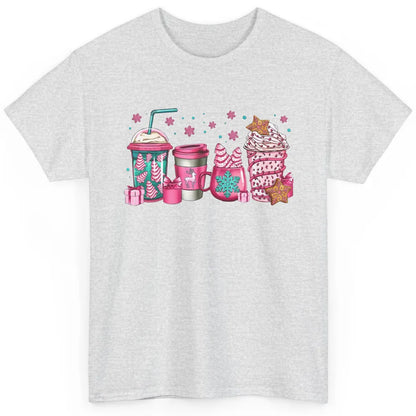 Pink Christmas Coffee Christmas Tree Cake Christmas Lovers Classic Unisex T-Shirt