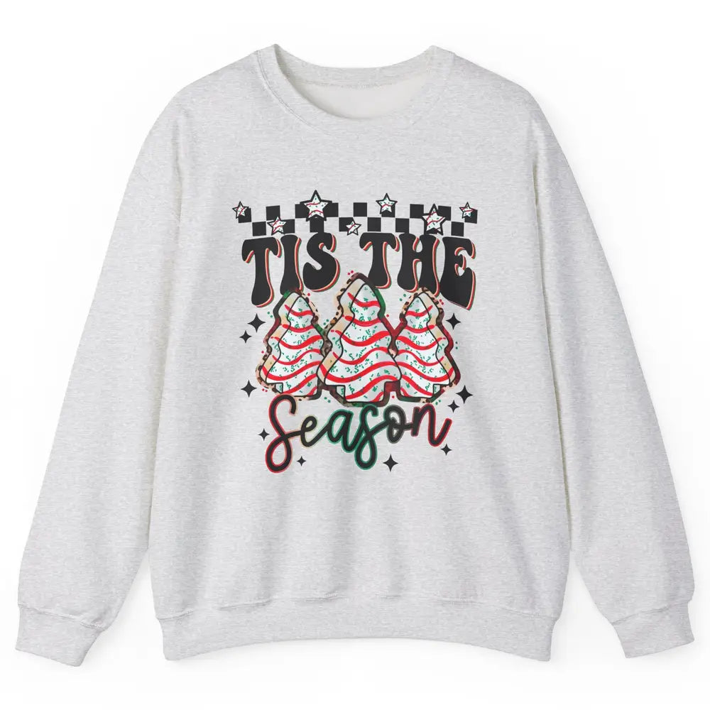 Funny Christmas Tree Cake Tis The Season Debbie Western Xmas Unisex Crewneck Sweatshirt