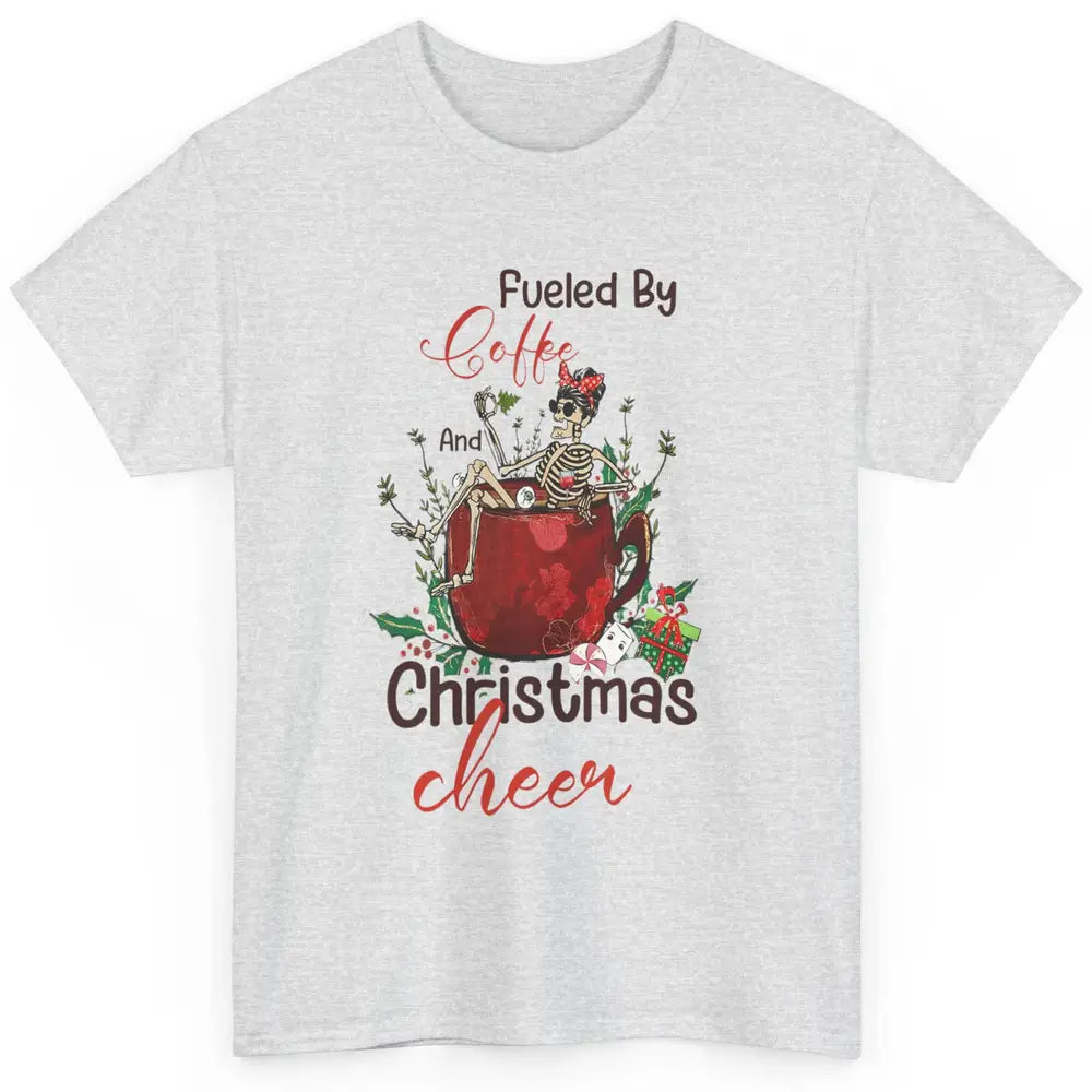 Merry Christmas Skeleton Drink Fueled By Coffee Xmas Latte Classic Unisex T-Shirt
