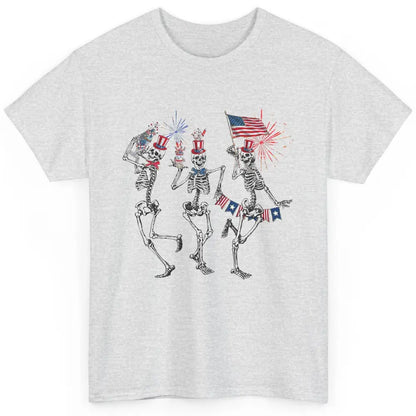 4th July Independence Day Dancing Skeletons America Flag Classic Unisex T-Shirt