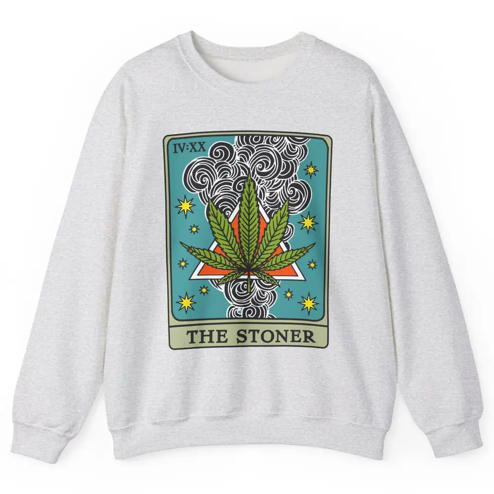 Vintage Weed The Stoner Tarot Card Weed Cannabis Marijuana Unisex Crewneck Sweatshirt