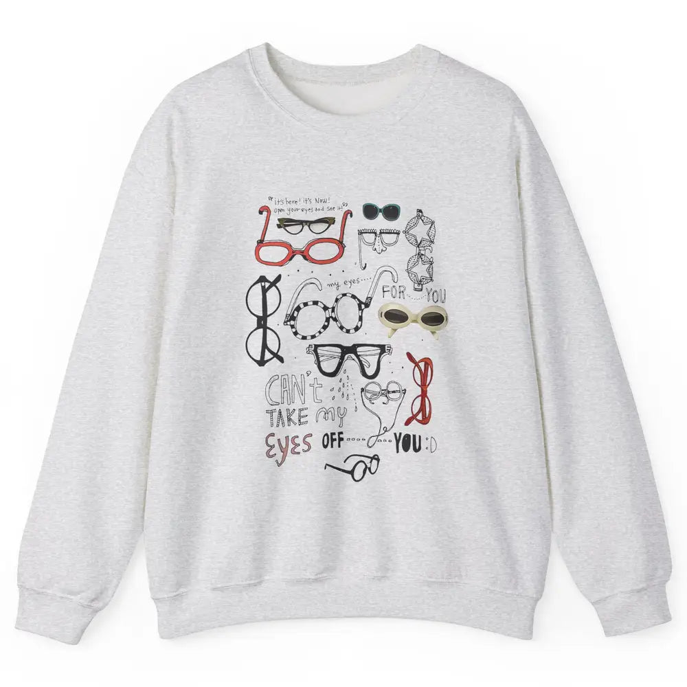 Optometrist Multiple Eyeglasses Hand Drawn Ophthalmologist Unisex Crewneck Sweatshirt