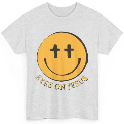 Retro Smiling Face Eyes On Jesus Christian Faith Religious Classic Unisex T-Shirt