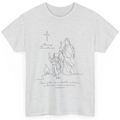 Merry Christmas Unto Us Child Is Born Christian Bible Verse Classic Unisex T-Shirt