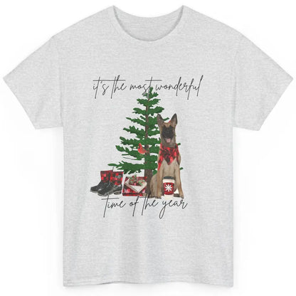 Belgian Malinois Christmas Tree Most Wonderful Time Of Year Classic Unisex T-Shirt