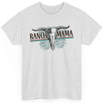 Retro Ranch Mama Highland Cow Skull Western Country Cowboy Classic Unisex T-Shirt