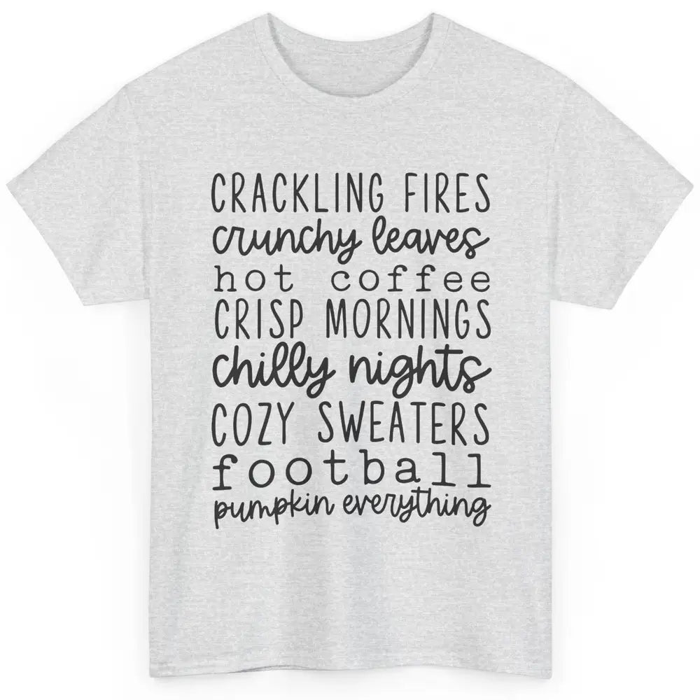 Fall Favorite Crackling Fire Pumpkin Everything Thanksgiving Classic Unisex T-Shirt