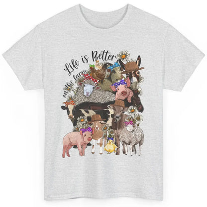 Western Animals Life Is Better On The Farm Pig Cow Donkey Classic Unisex T-Shirt