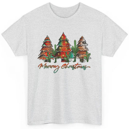Merry Christmas Tree Western Christmas Desert Cactus Leopard Classic Unisex T-Shirt
