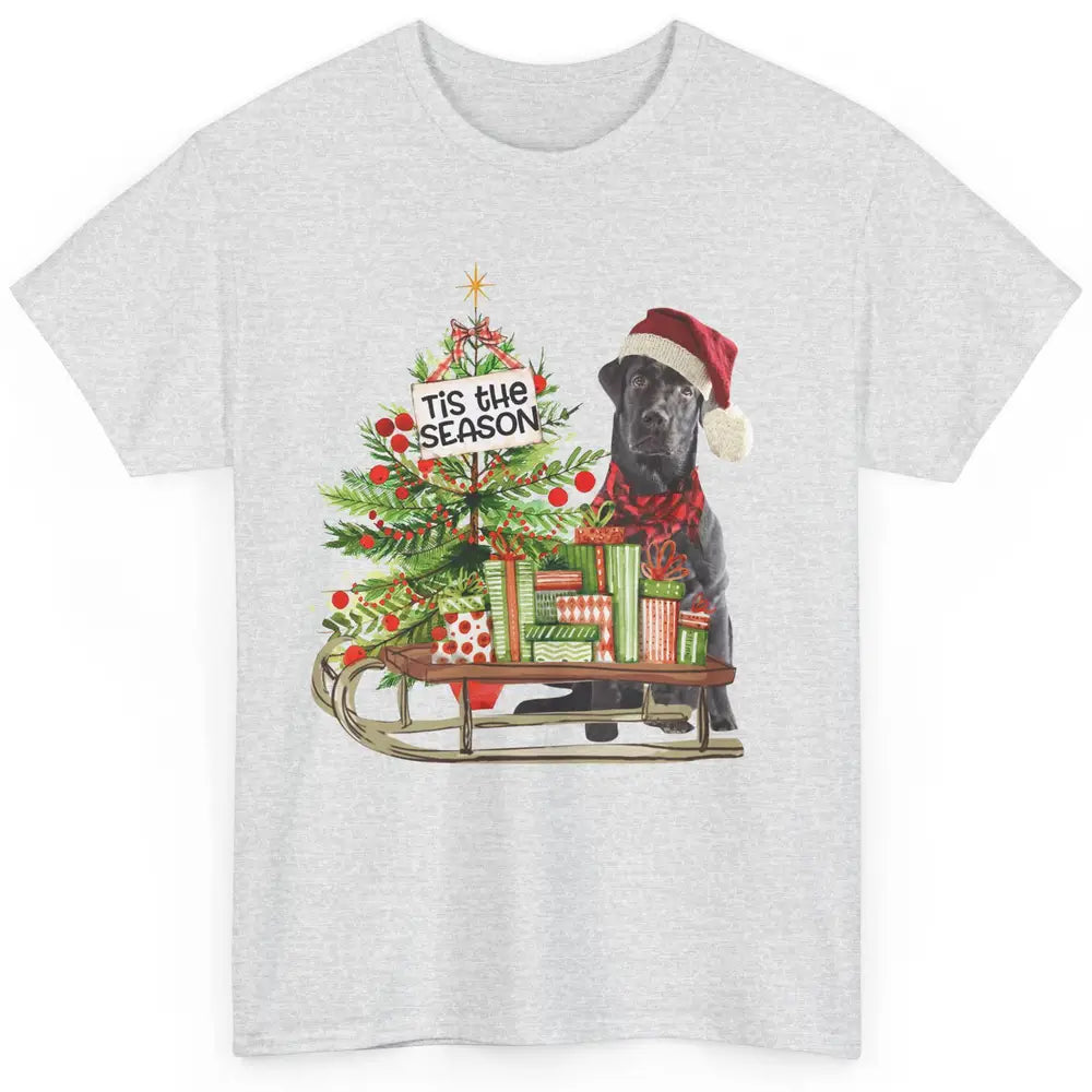 Black Labrador Christmas Tree Tis The Season Black Lab Mom Classic Unisex T-Shirt