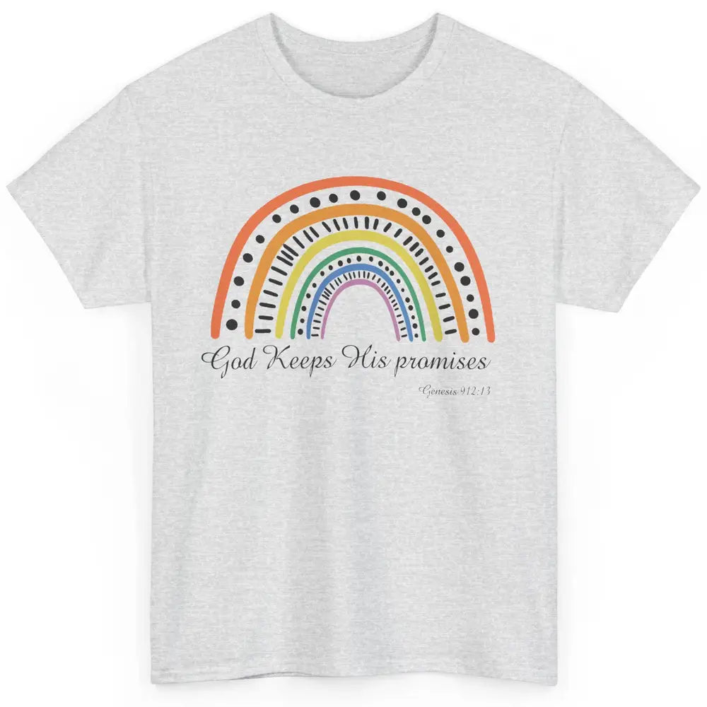 Retro Rainbow God Keeps His Promises Christian Religious Classic Unisex T-Shirt