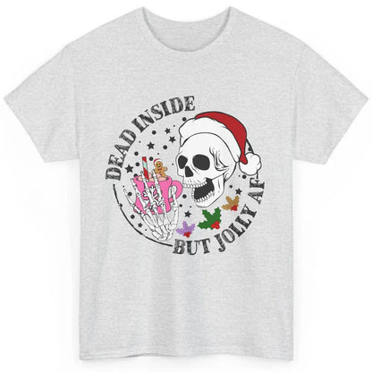 Christmas Skeleton Coffee Dead Inside But Jolly AF Christmas Classic Unisex T-Shirt