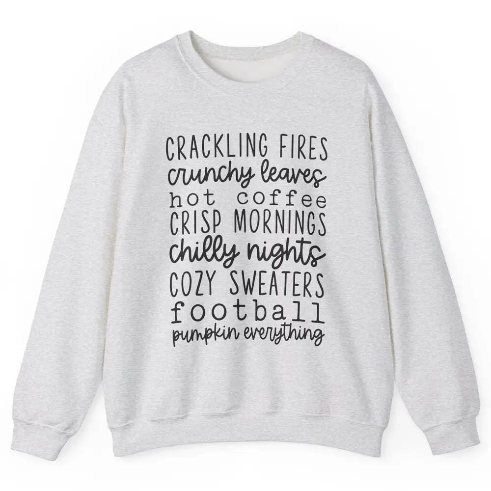 Fall Favorite Crackling Fire Pumpkin Everything Thanksgiving Unisex Crewneck Sweatshirt