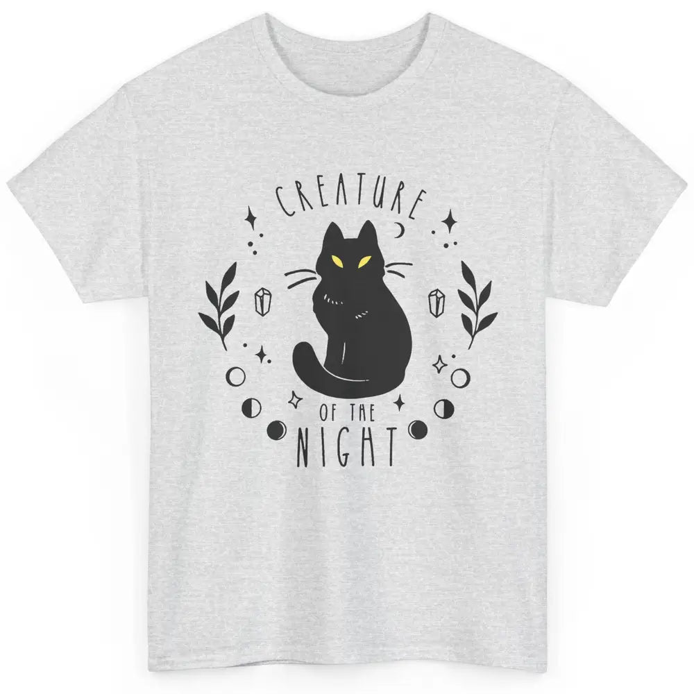 Black Cat Witch Creature Of The Night Halloween Cat Costume Classic Unisex T-Shirt