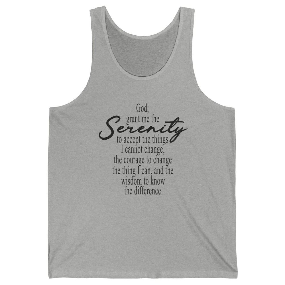 Christian God Grant Me The Serenity To Accept Prayer Faith Unisex Jersey Tank